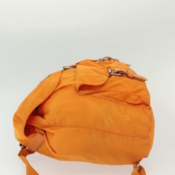 PRADA Backpack Nylon Orange Silver Auth 140110 - Picture 7 of 16